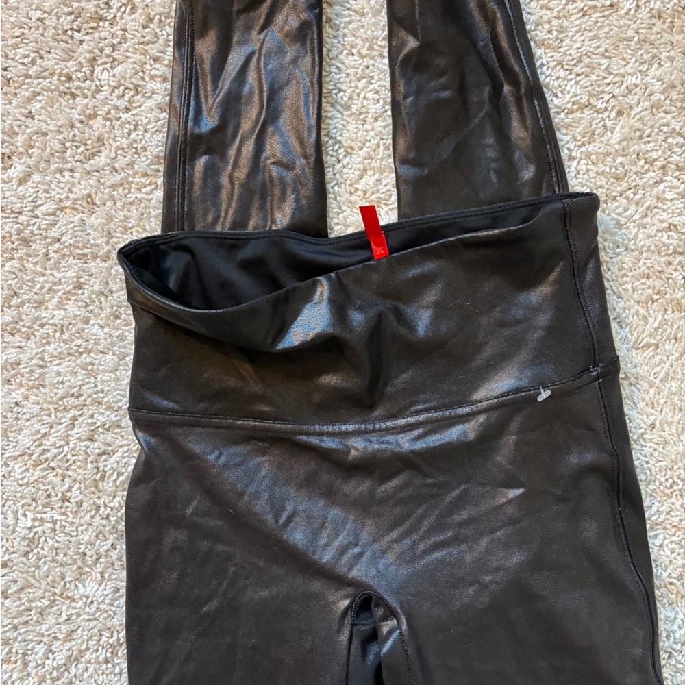 SPANX Black Glossy Leggings